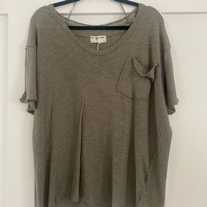 Free People We The Free Care Pocket Tee Army Green
